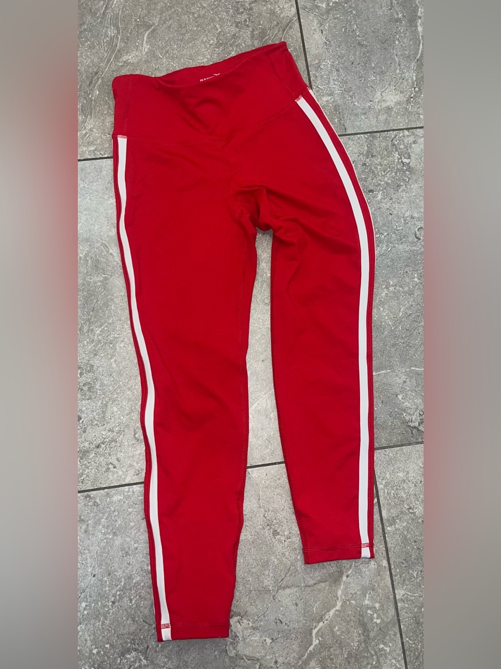 Old Navy Red Track Joggers with White Side Stripes